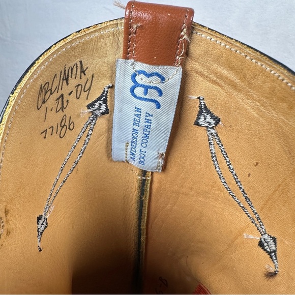 Anderson Bean Black and Brown‎ Leather Cowboy Boots round toe - Picture 2 of 13